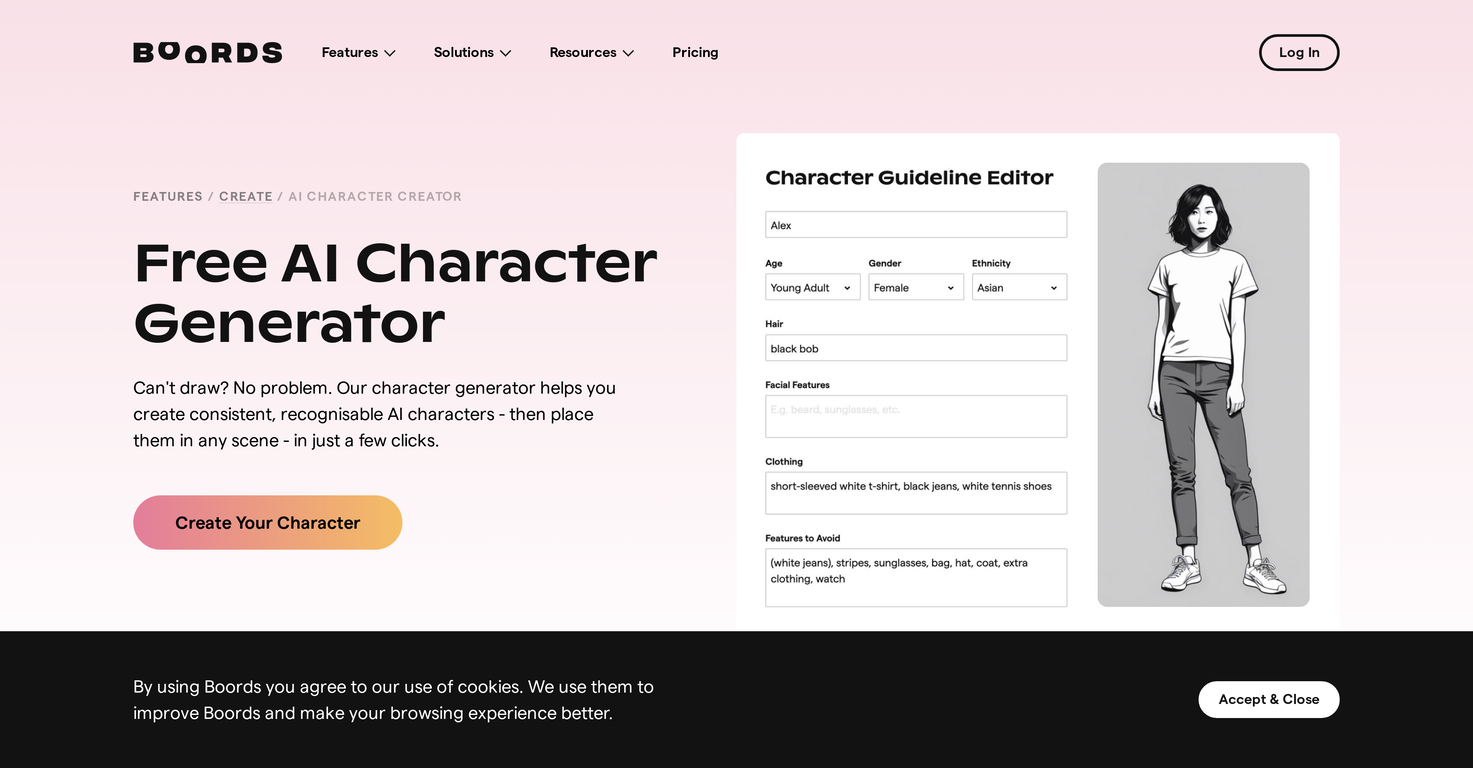 Boords - Character Generator screenshot