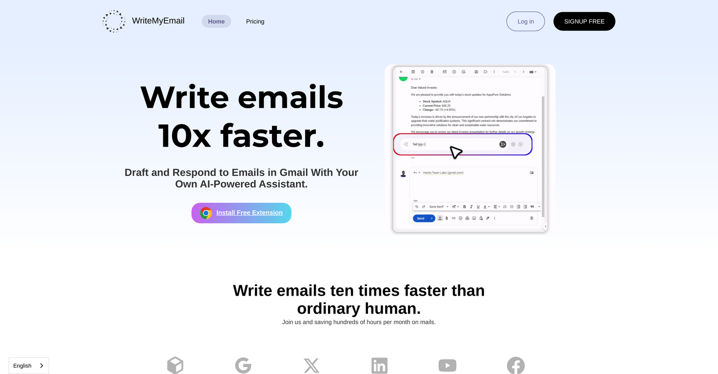 WriteMyEmail screenshot