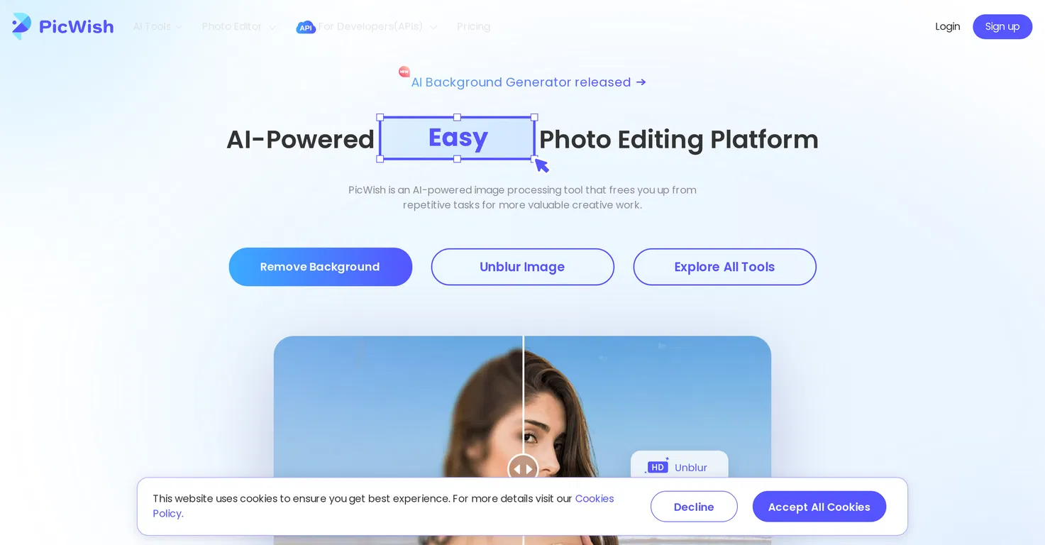Picwish screenshot