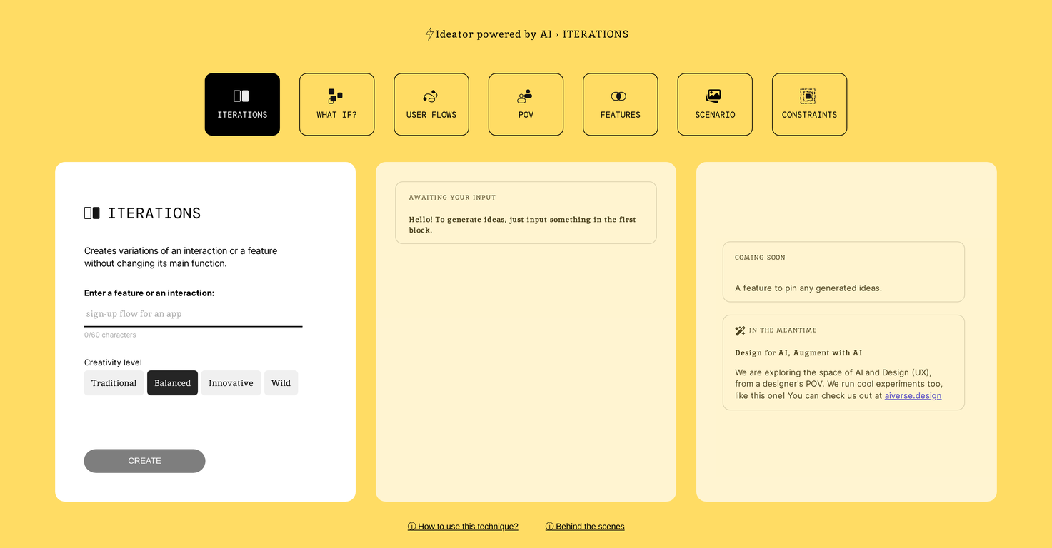 Ideator AI screenshot