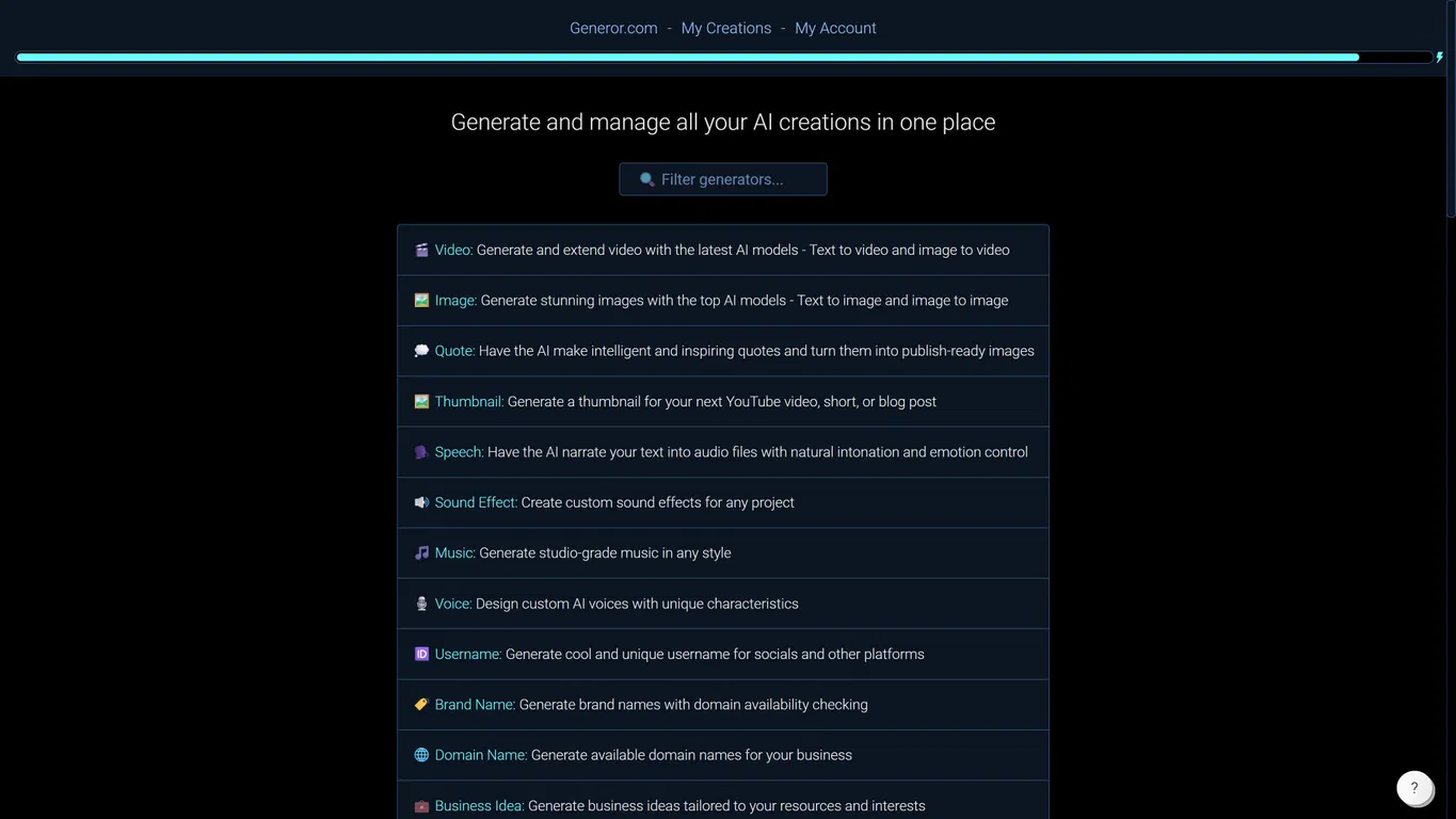 Generor screenshot