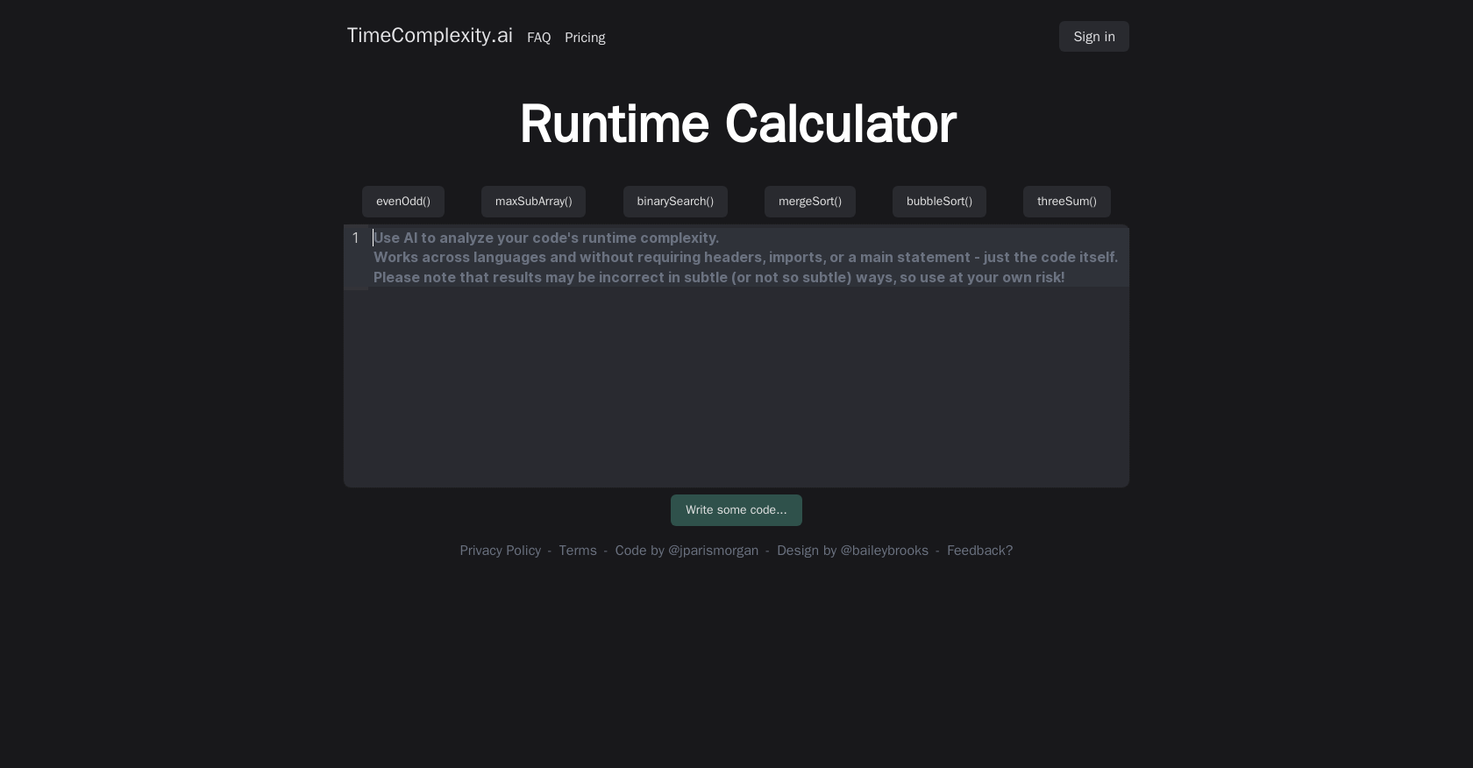 Timecomplexity screenshot