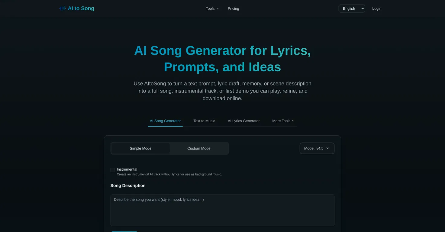AI to Song screenshot