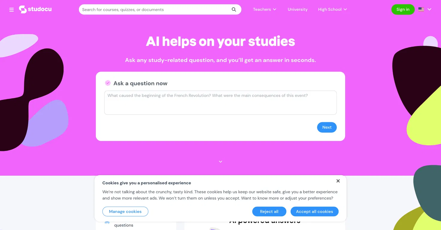 Studocu Ask AI screenshot