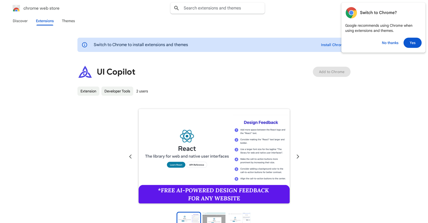 UI Copilot screenshot