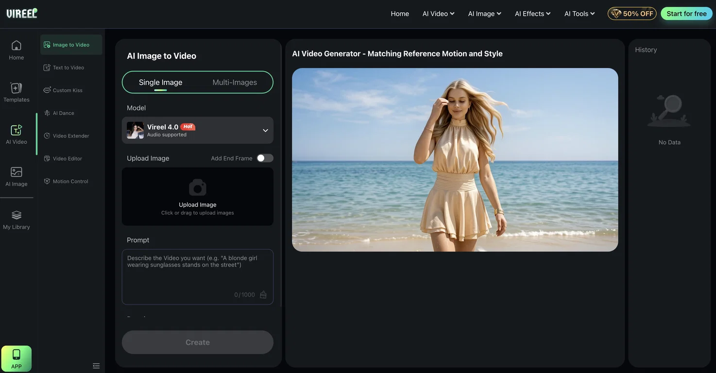 Vireel AI Image to Video Generator screenshot