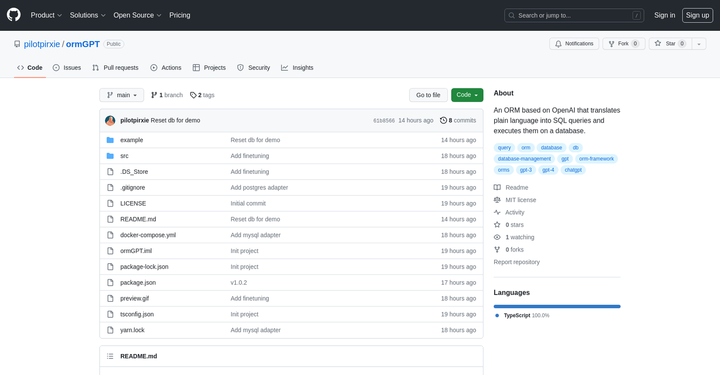 ormGPT screenshot