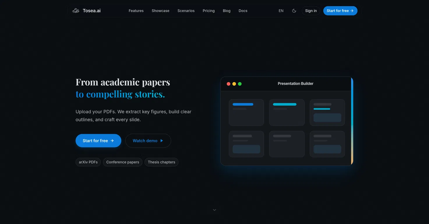 Tosea.ai screenshot
