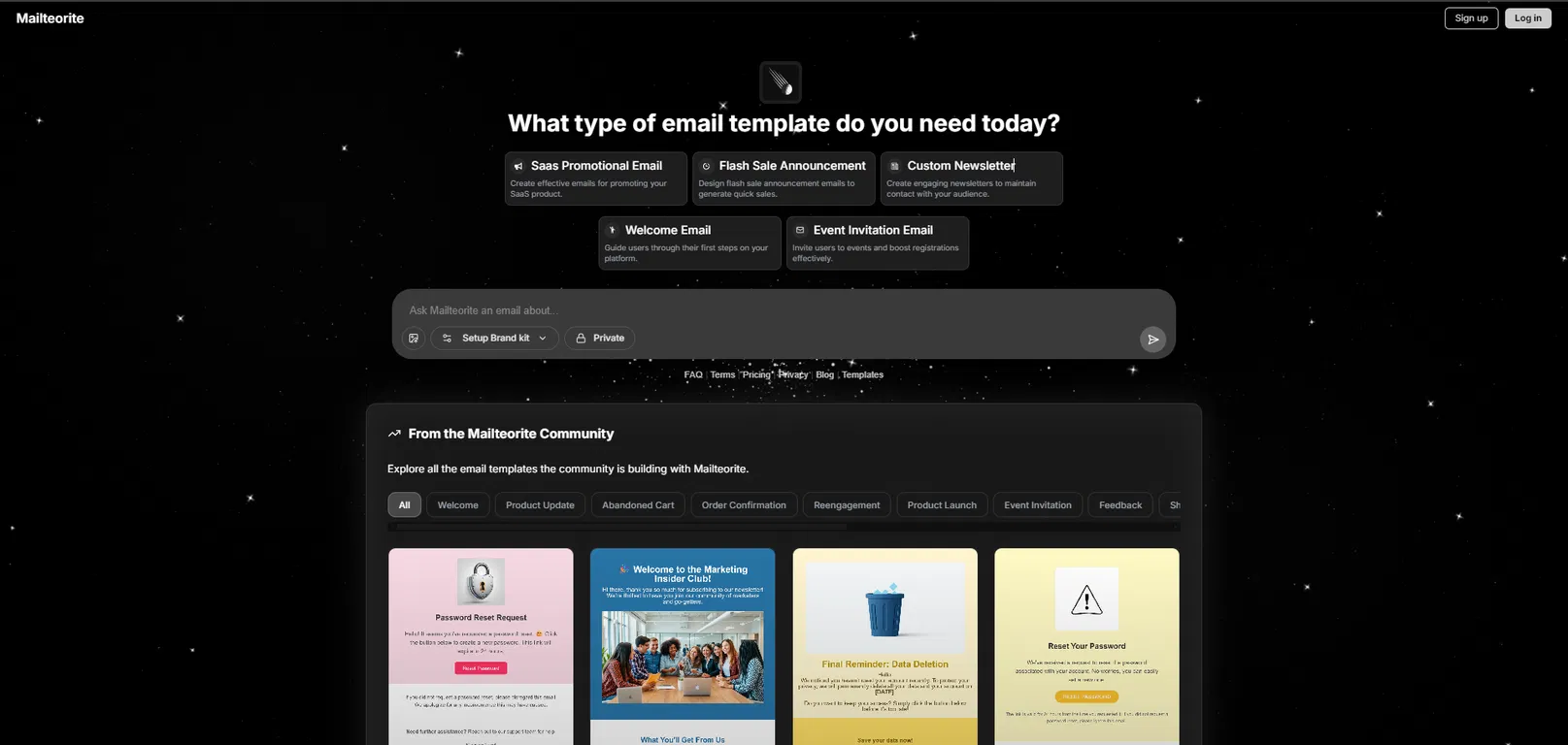 Mailteorite screenshot