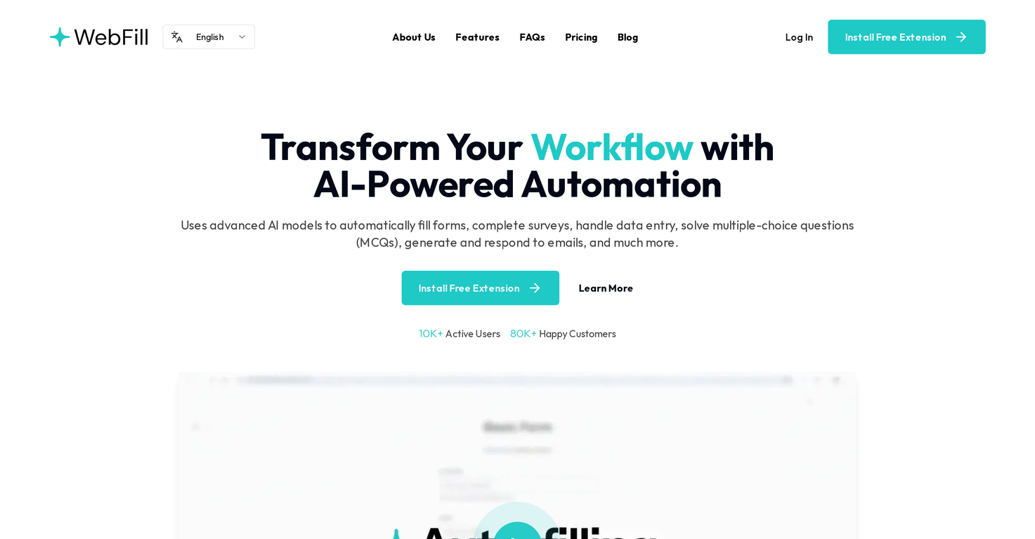 WebFill screenshot