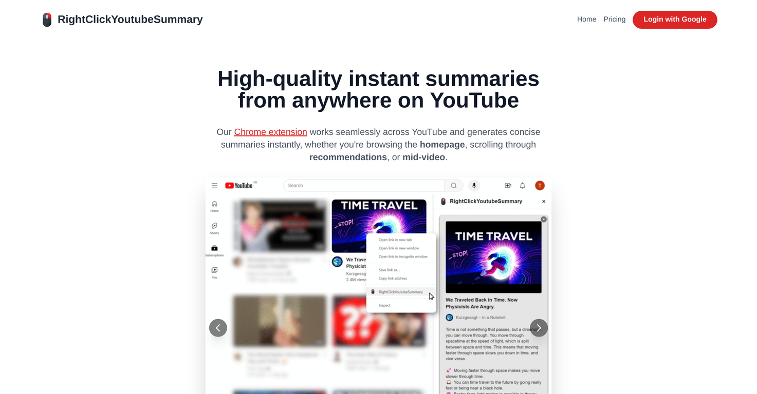 RightClickYoutubeSummary screenshot