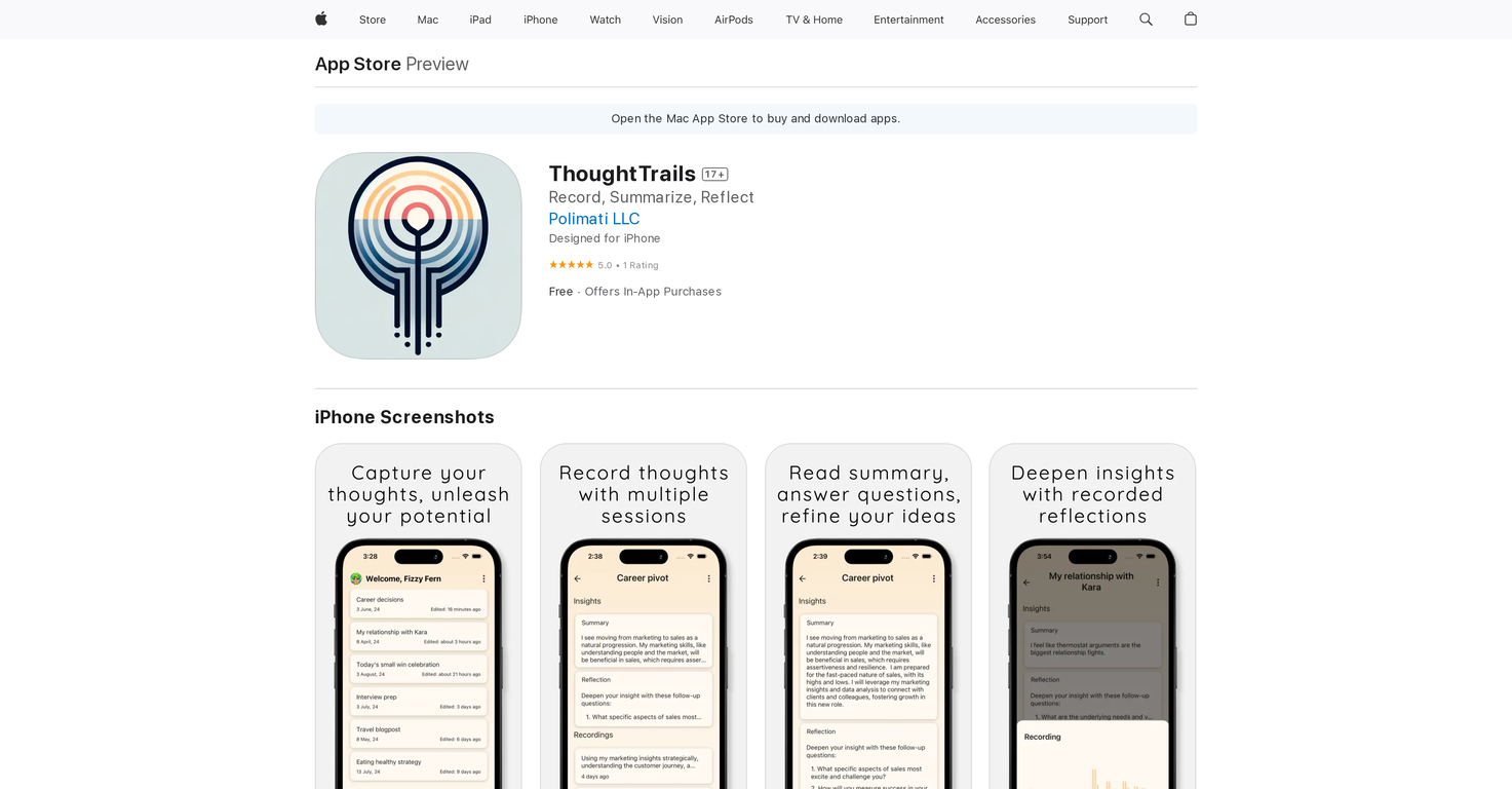 ThoughtTrails screenshot