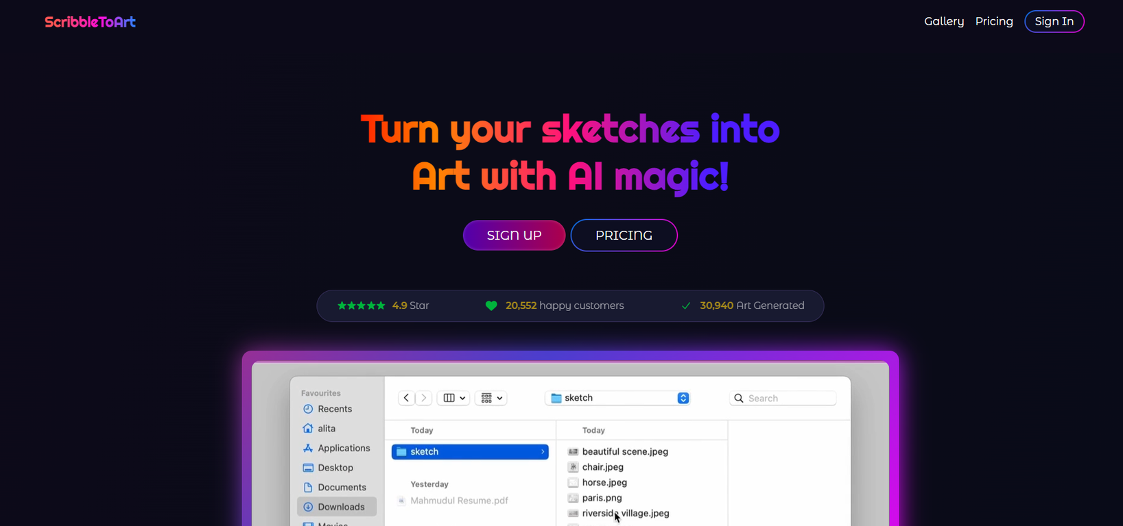Scribbletoart screenshot