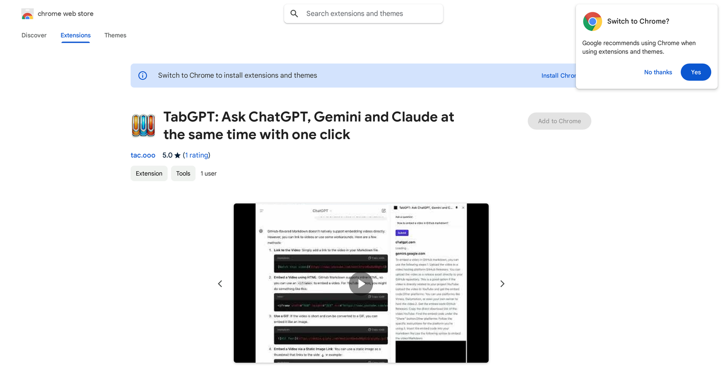 TabGPT screenshot