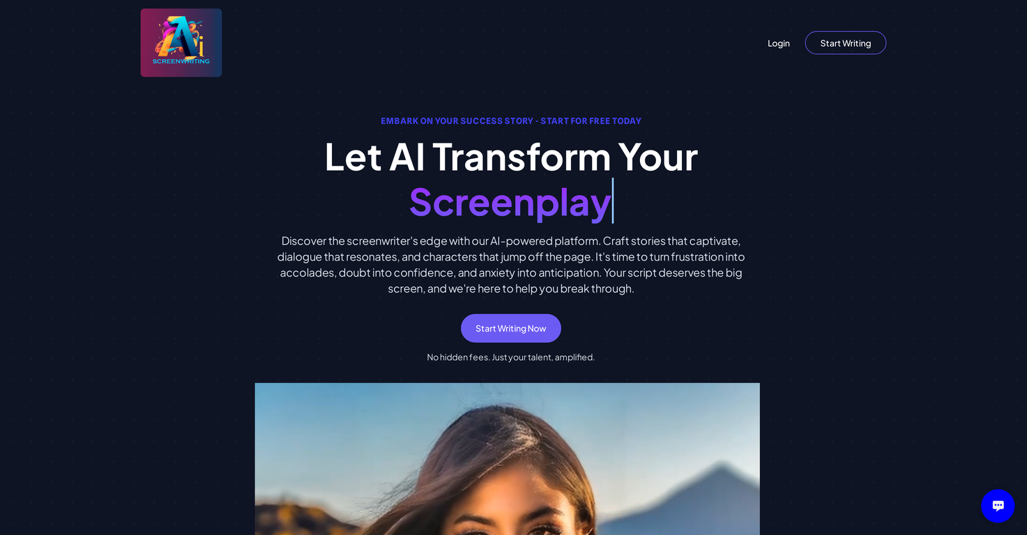 Screenwriting AI screenshot