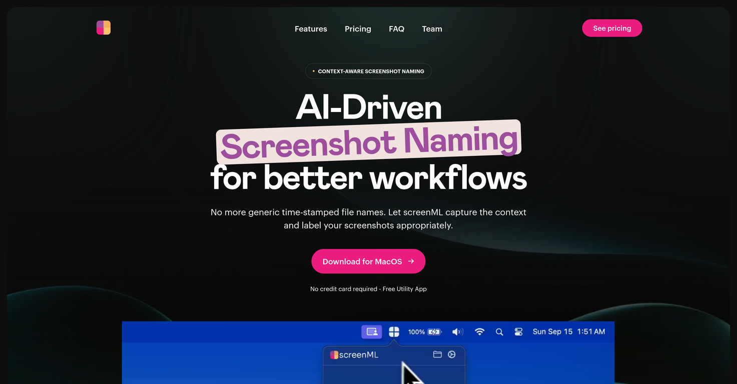 ScreenML screenshot