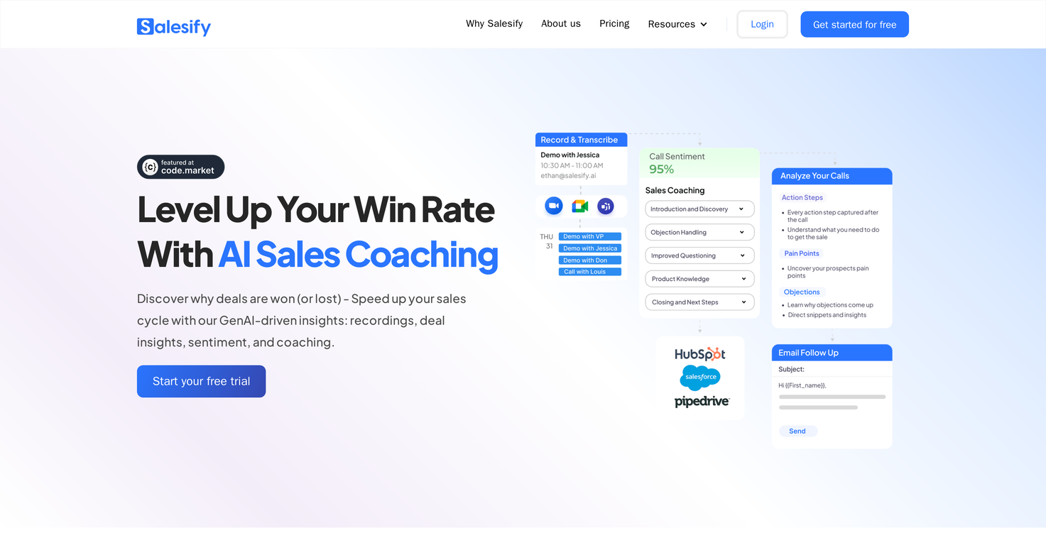 Salesify AI Sales Coach screenshot