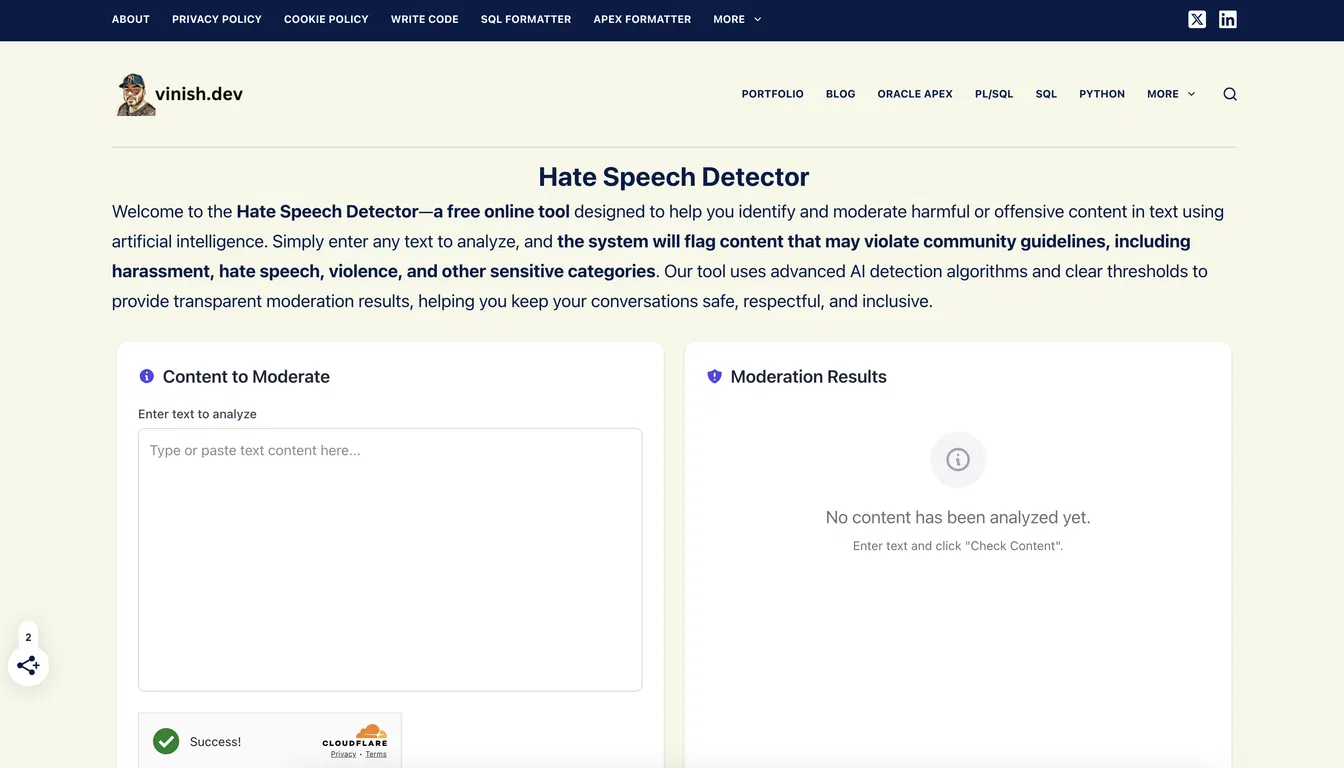 Hate Speech Detector screenshot