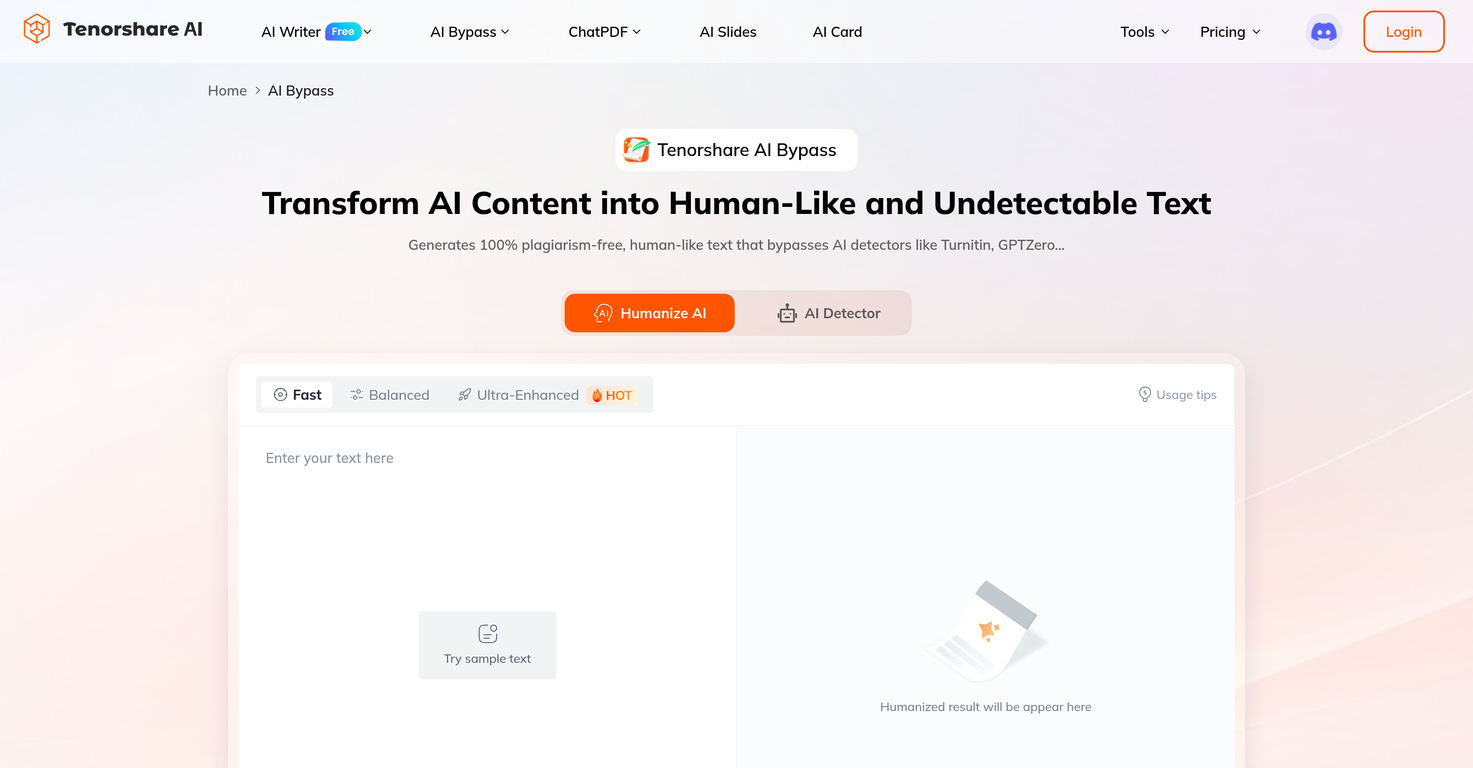 Tenorshare AI Bypass screenshot