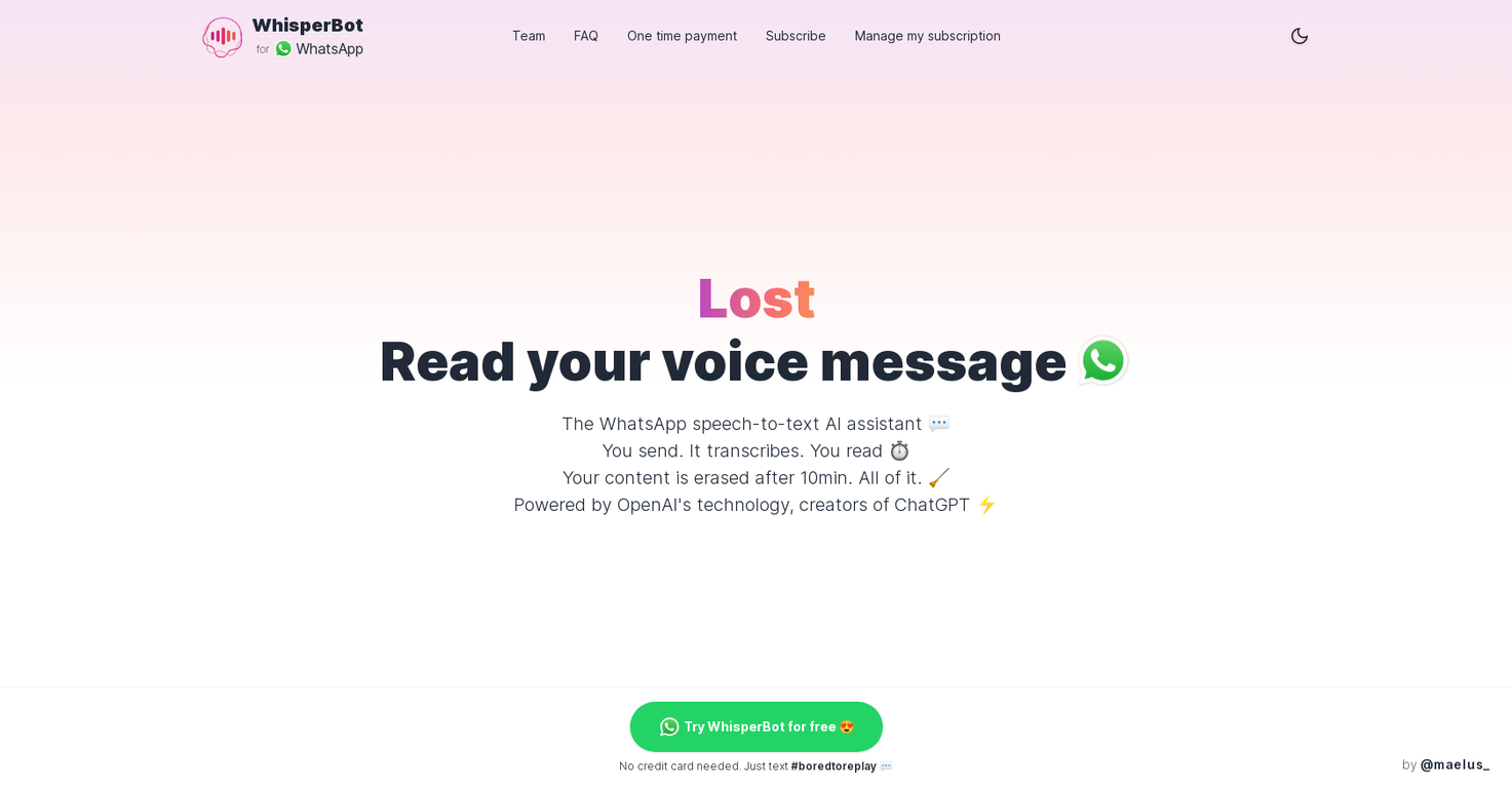 WhisperBot screenshot