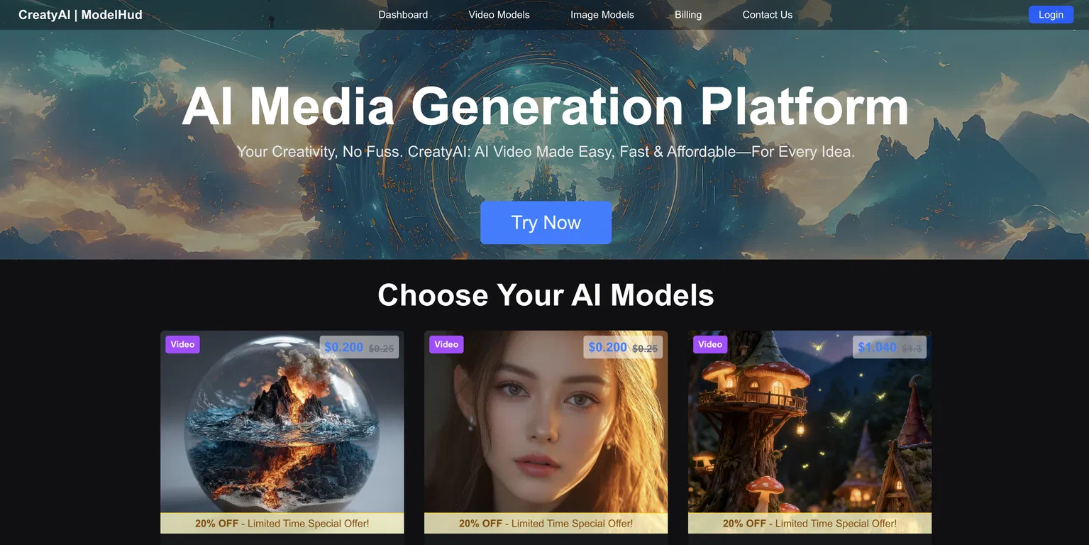 CreatyAI | Video Models screenshot
