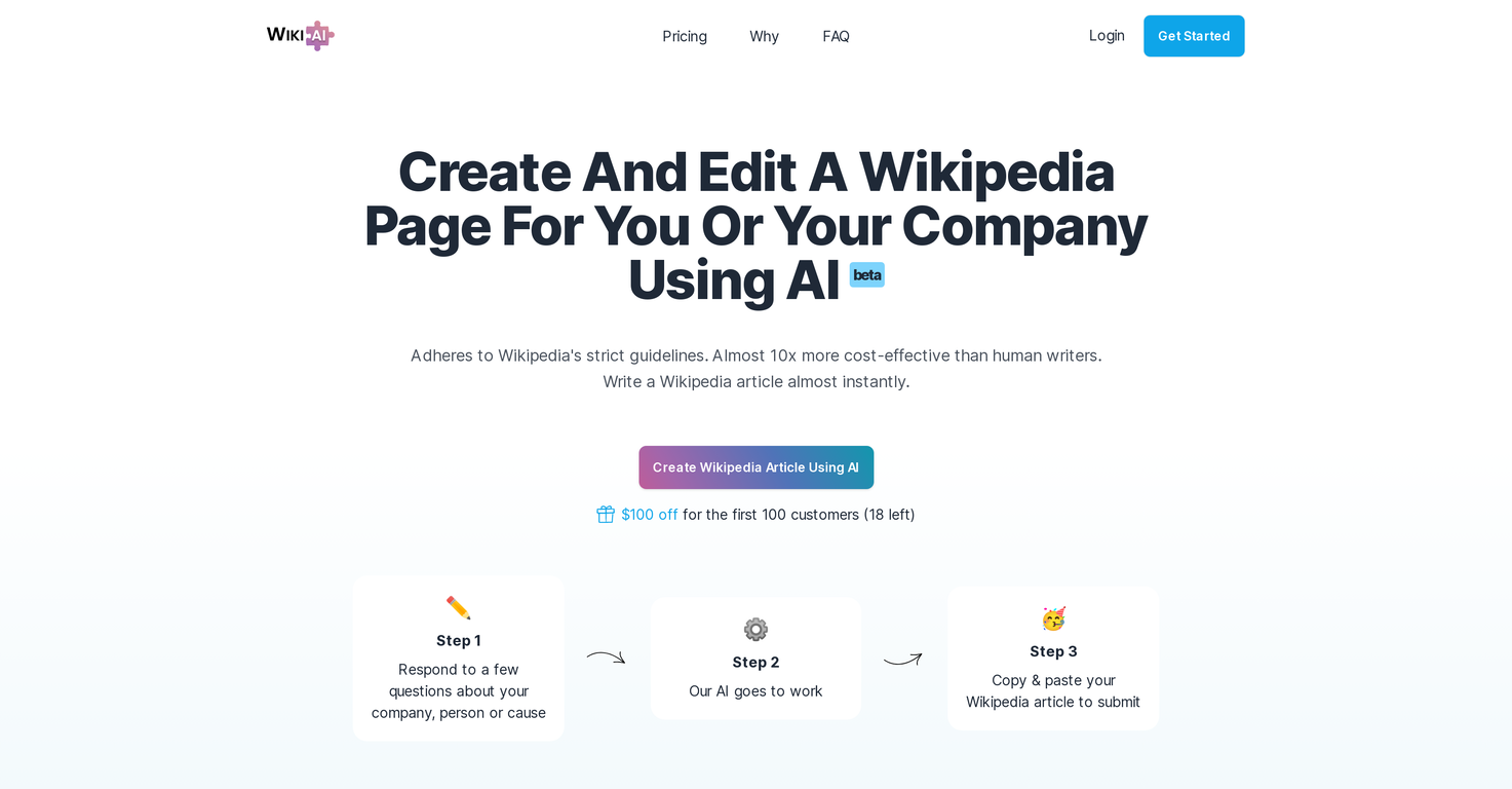 Wikipedia Article AI screenshot