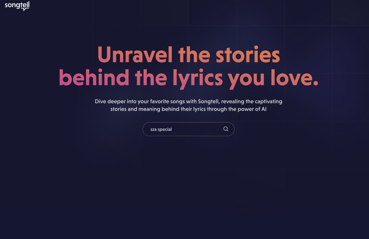 Songtell screenshot
