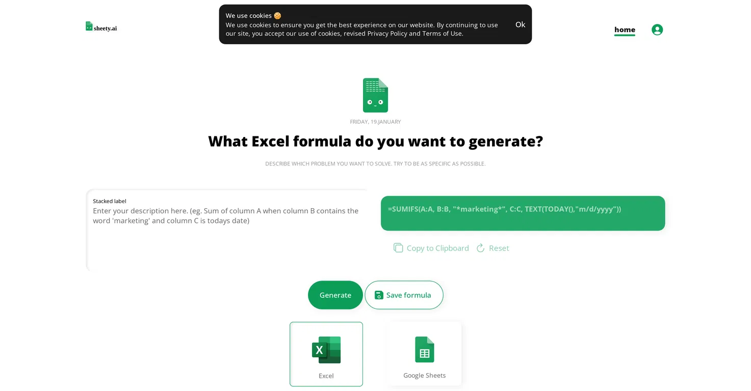 SheetyAI screenshot