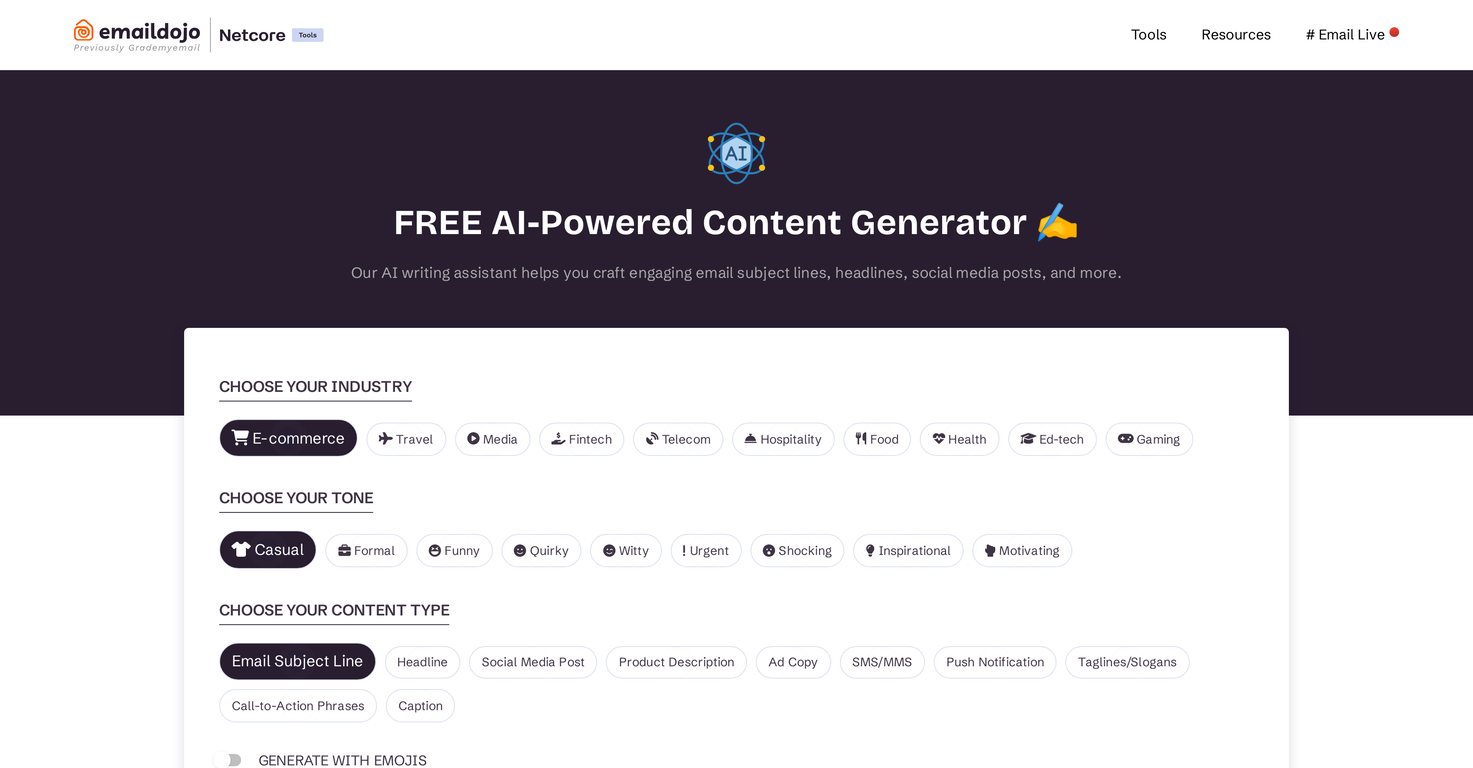 Emaildojo screenshot