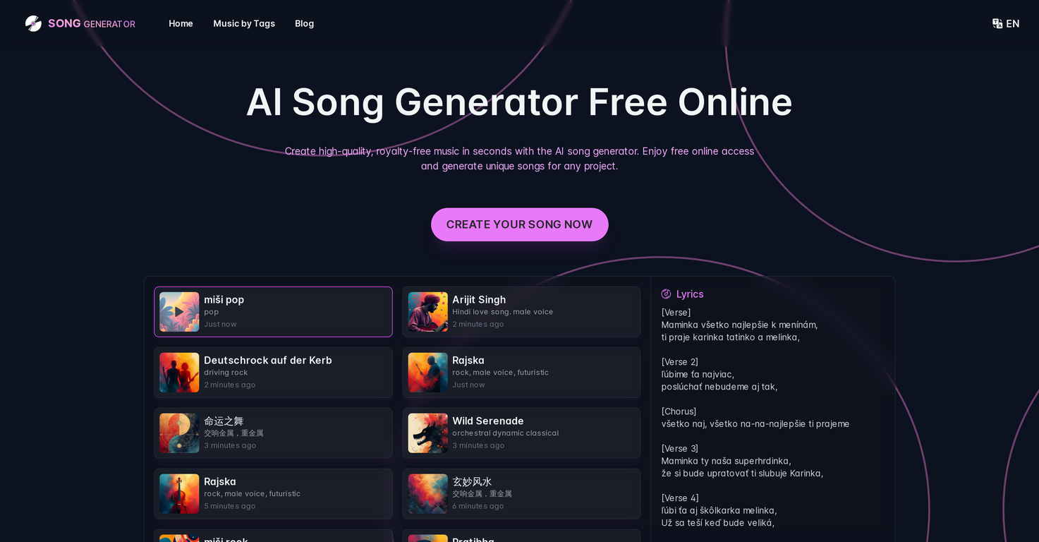 SongGenerator.io screenshot