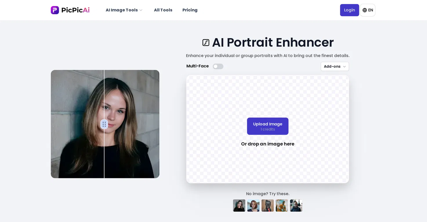 PicPicAI - AI Portrait Enhancer screenshot