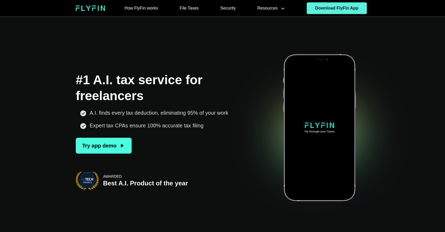 Flyfin tax screenshot