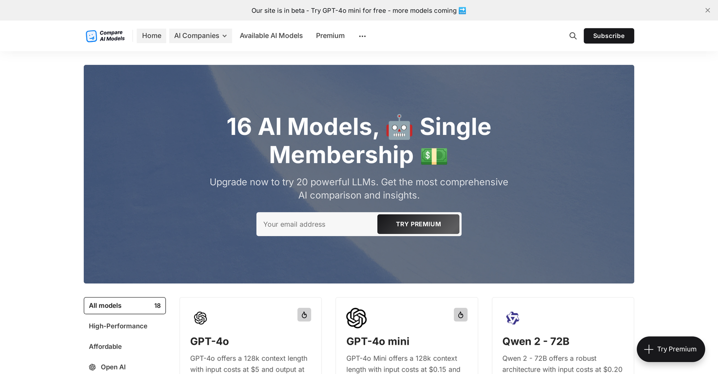 Compare AI Models screenshot