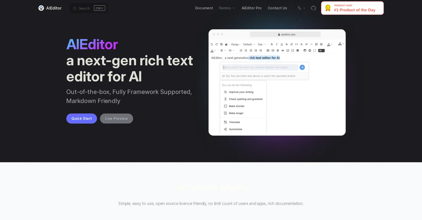 AI Editor screenshot
