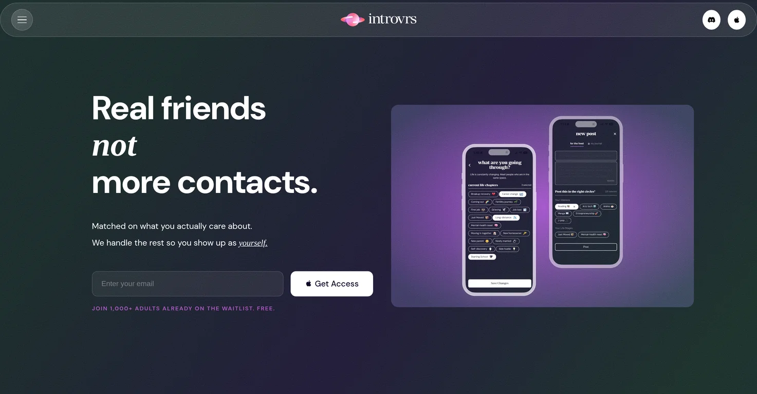 Introvrs screenshot