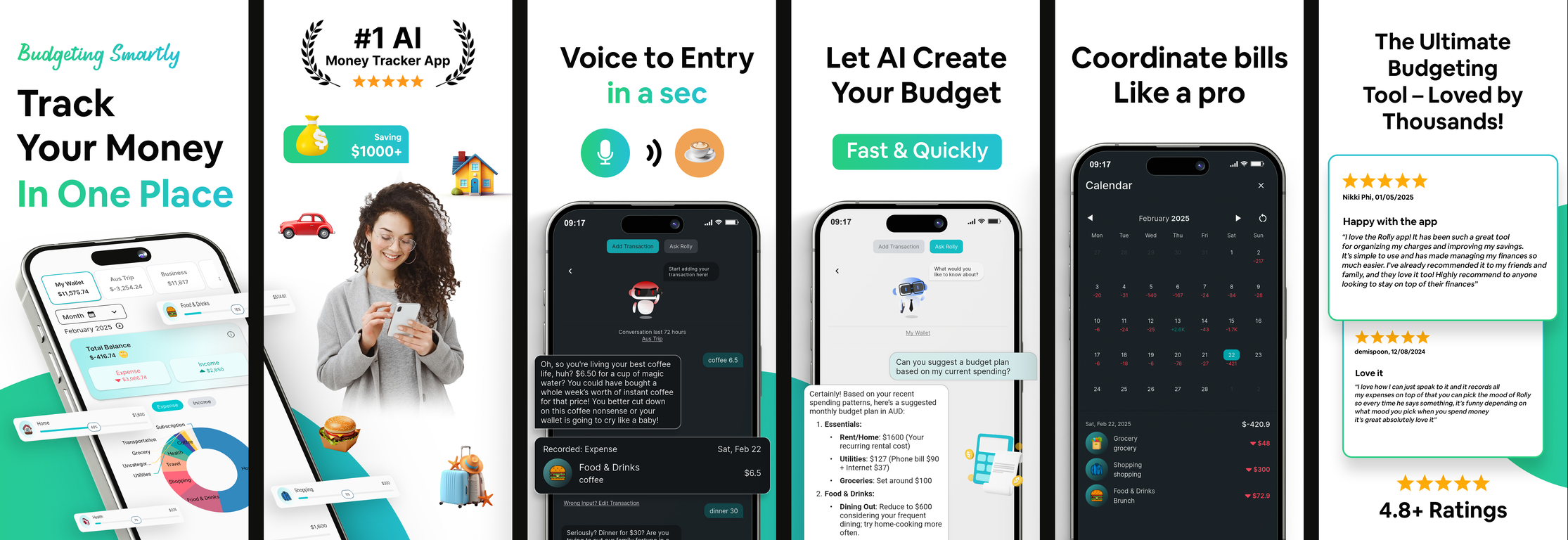 Rolly: AI Money Tracker screenshot
