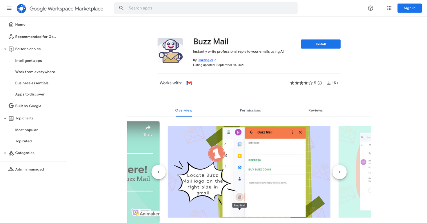 Buzz Mail screenshot