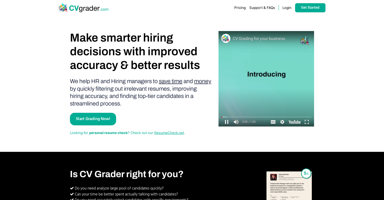 CVGrader screenshot