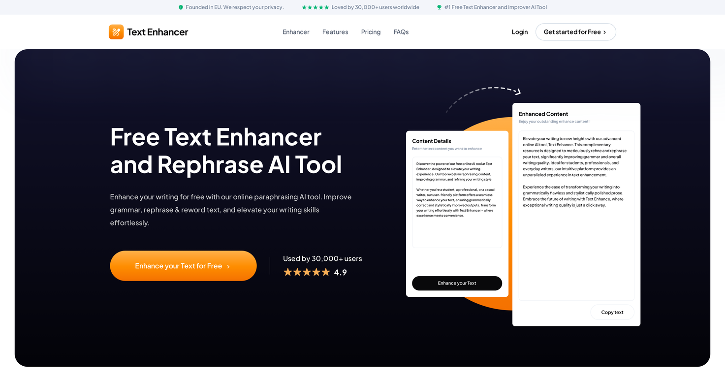 Text-Enhancer.com screenshot