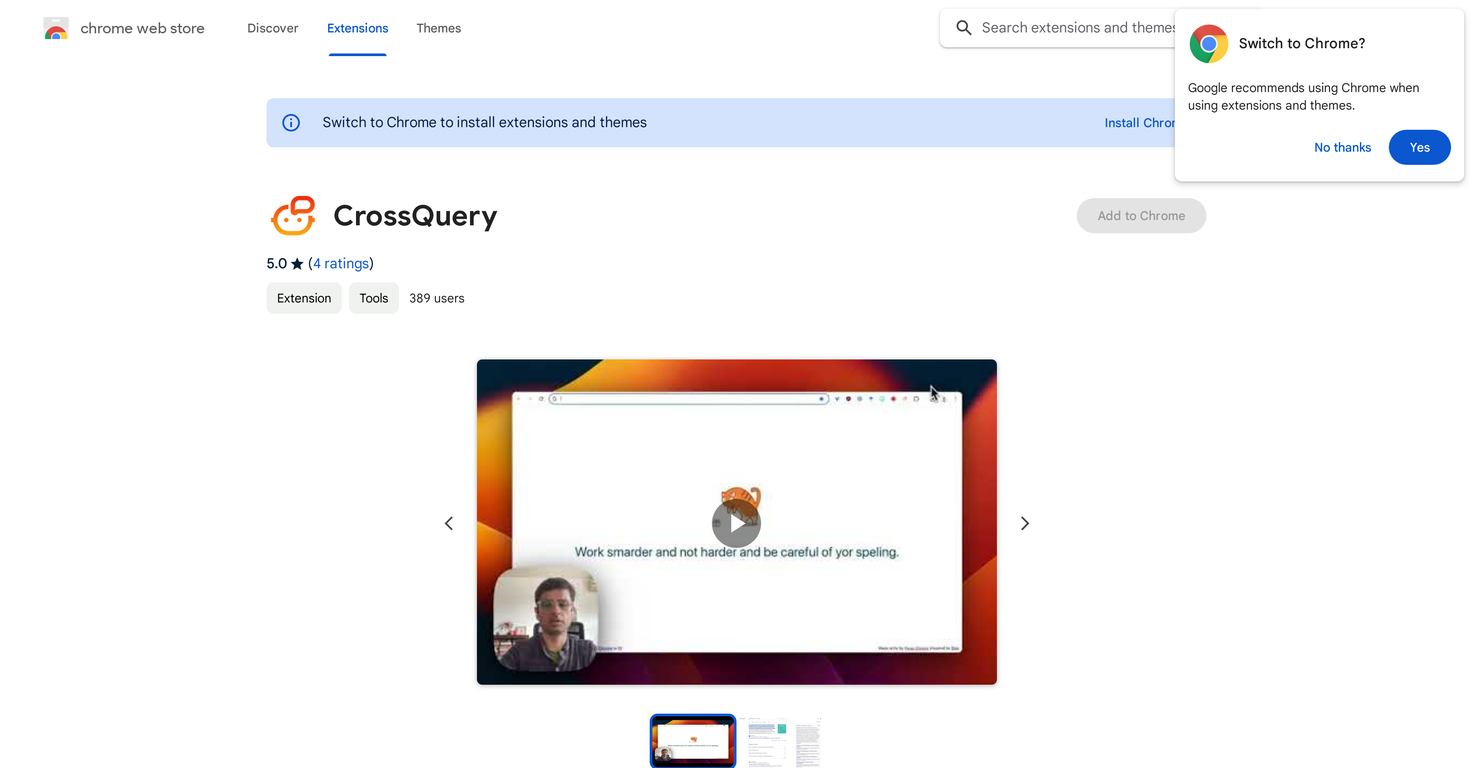 CrossQuery screenshot