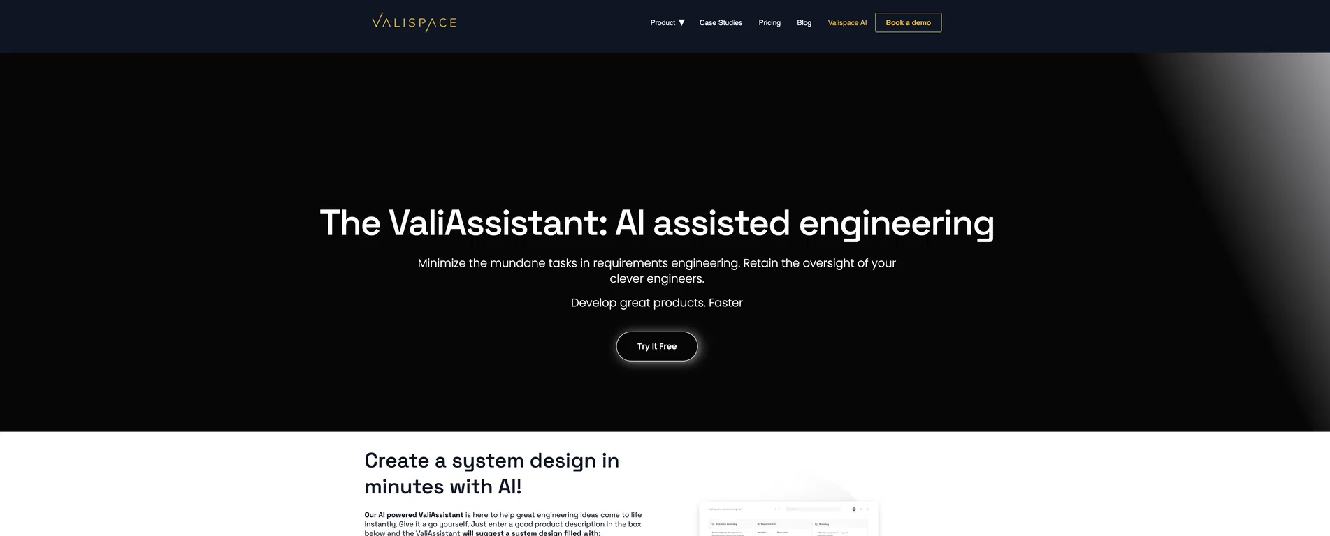 Valispace screenshot