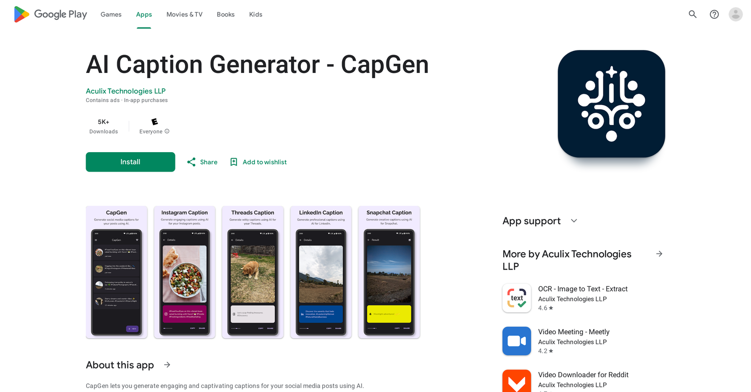 CapGen screenshot