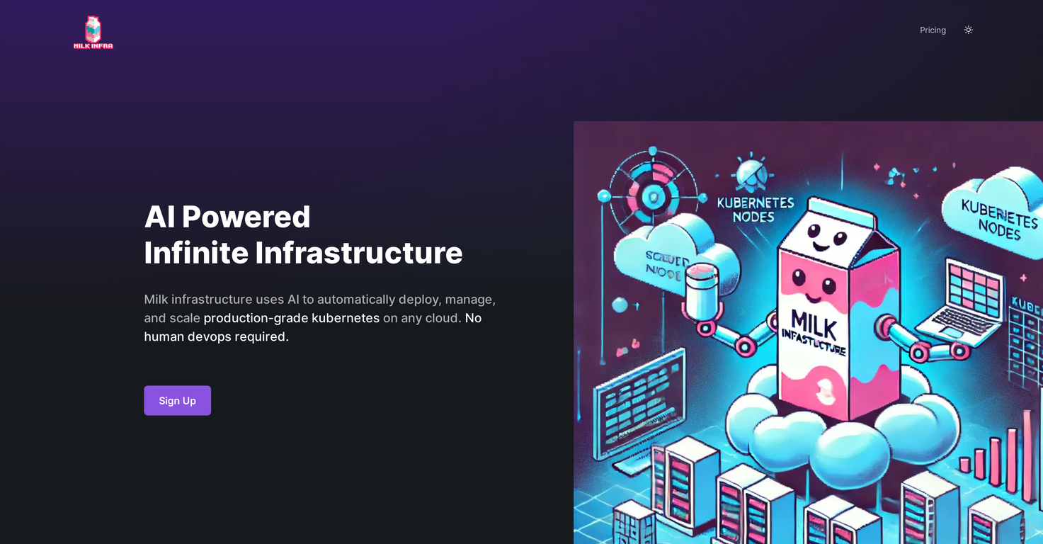 Milk Infrastructure screenshot