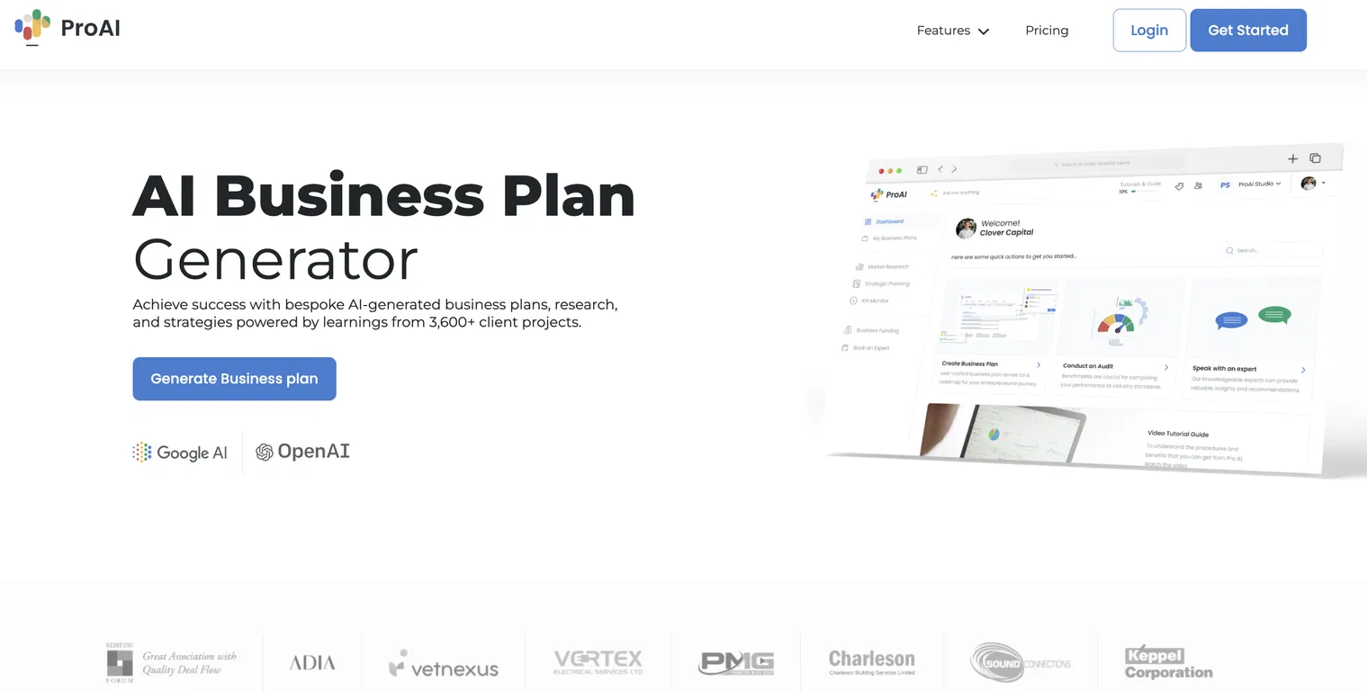 AI Business Plan screenshot