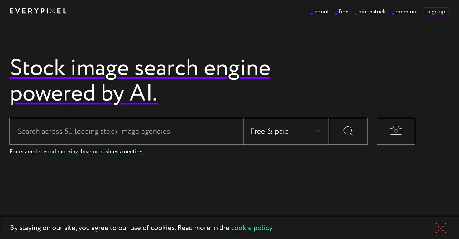 Everypixel Stock Image Search Engine screenshot
