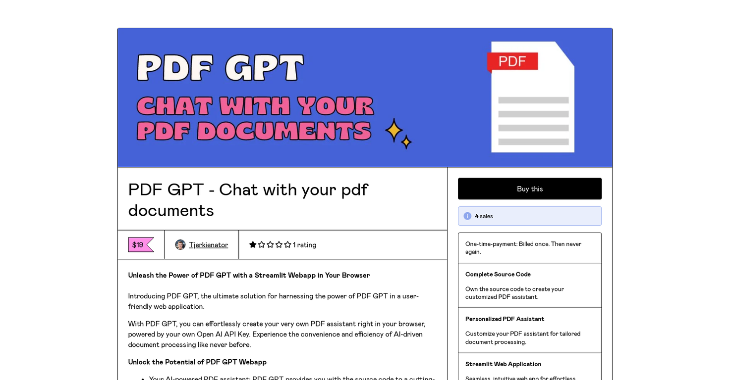 PDFGPT screenshot
