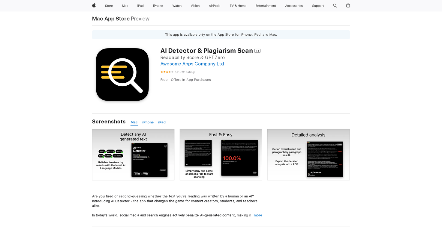 AI Detector screenshot