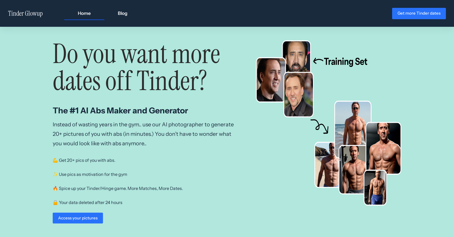Tinder Glowup screenshot