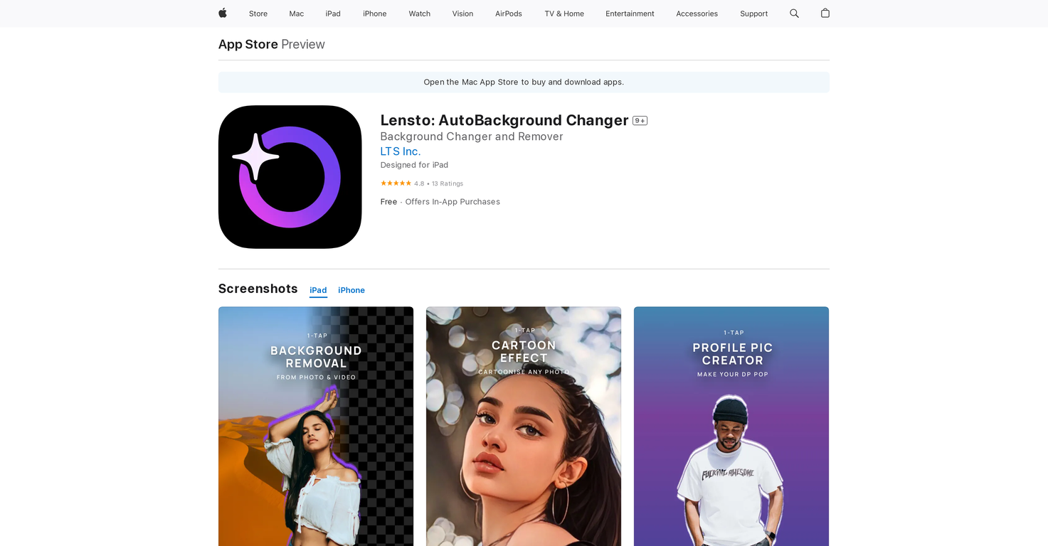 Lensto: AutoBackground Changer screenshot