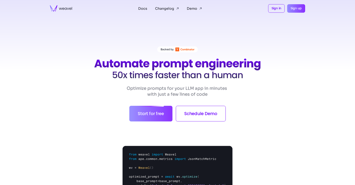 Weavel screenshot